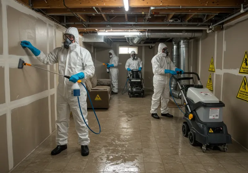 Basement Moisture Removal and Structural Drying process in West, TX